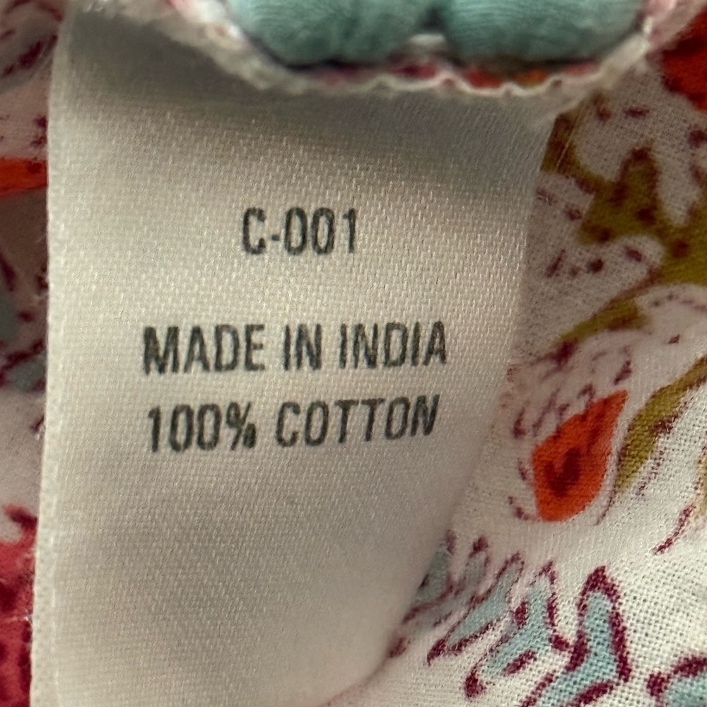 NWOT Anoukhi Hand-Blick Print 100% Cotton Boho Sleeveless Dress Size XS/S - Picture 7 of 7